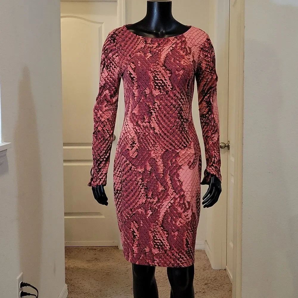 BRAND NEW PROJECT RUNWAY MULTI-COLOR LONG SLEEVELESS ROUNDNECK DRESS - Picture 12 of 16